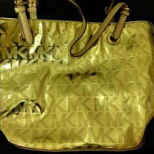 MK Michael Kors Gold shoulder tote purse